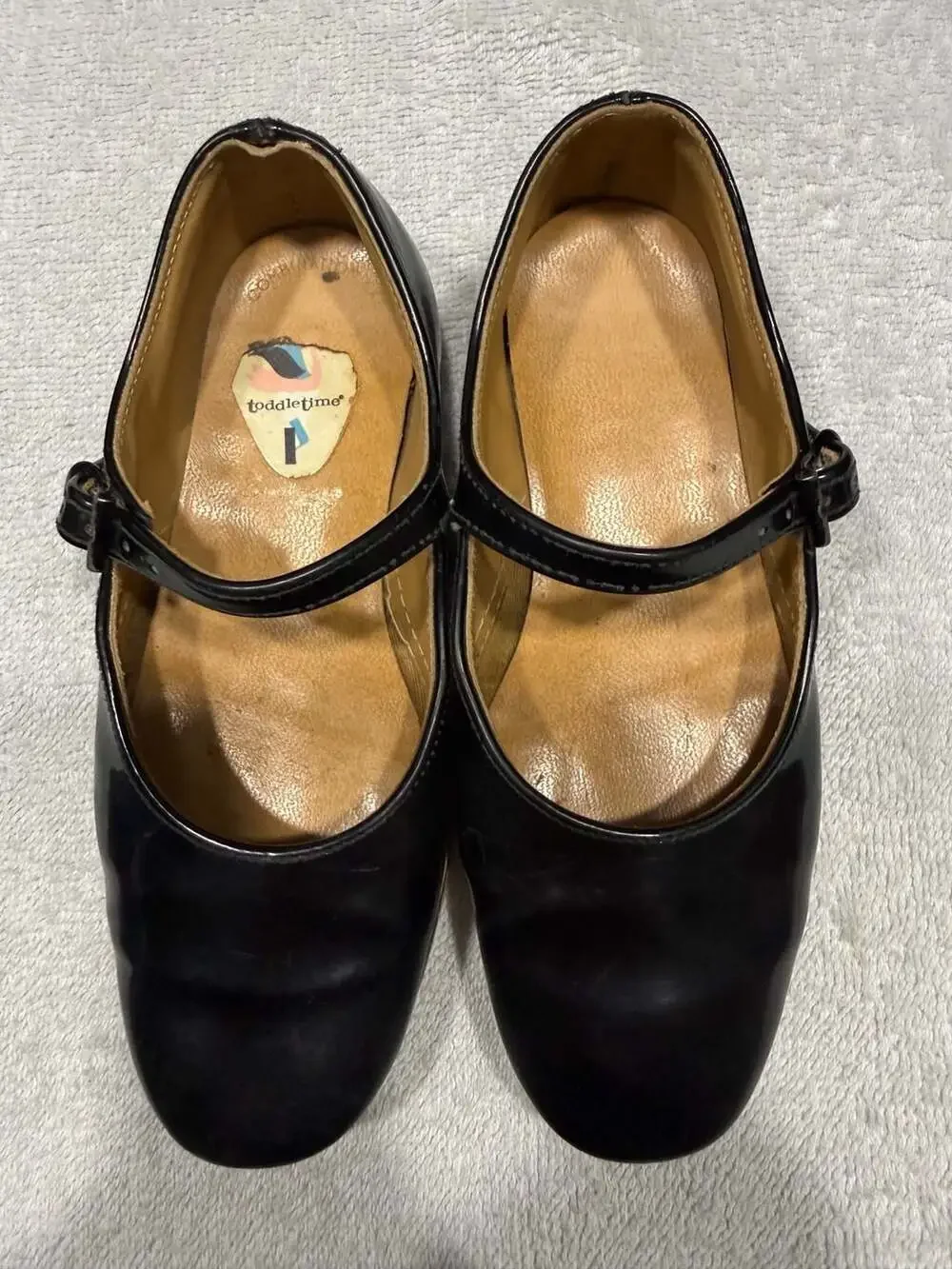 Toddletime Mary Jane Shoes Size 7.5 Black Patent